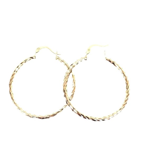 The Unbranded Brand Jewelry - Laminated Gold Earrings Twisted Design Lightweight Fashion Jewelry Women 1 inch